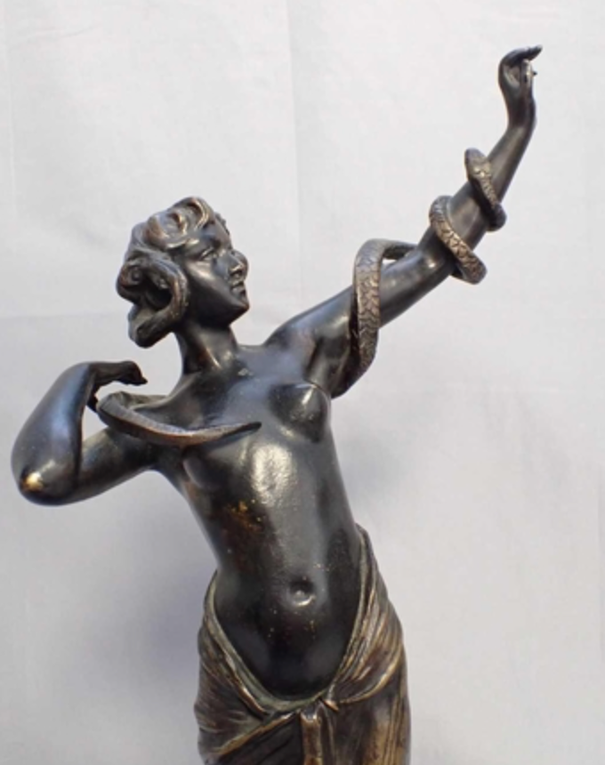 JOHANNES BOESE (1856-1917), BRONZE FIGURE OF A SNAKE DANCER