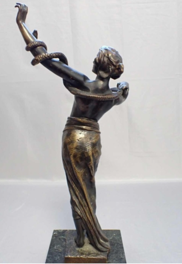 JOHANNES BOESE (1856-1917), BRONZE FIGURE OF A SNAKE DANCER
