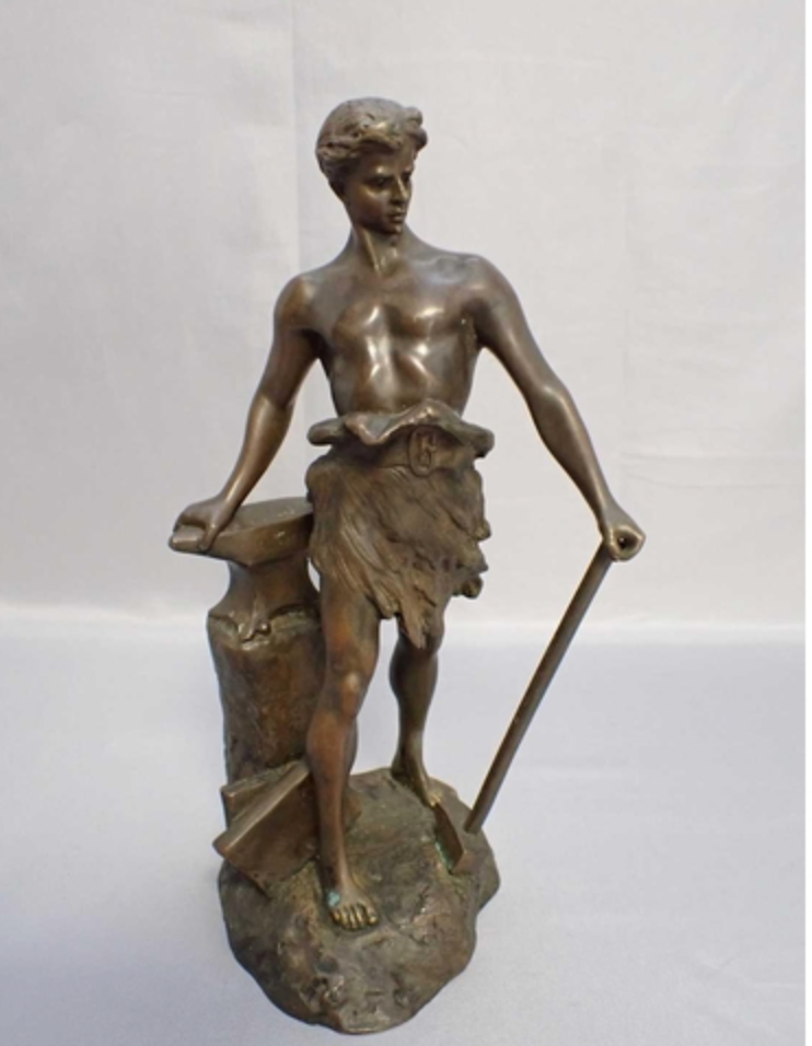 FRANCESCO LA MONACA (1882-1937), ITALIAN BRONZE FIGURE OF A BLACKSMITH