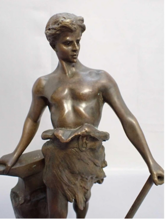FRANCESCO LA MONACA (1882-1937), ITALIAN BRONZE FIGURE OF A BLACKSMITH