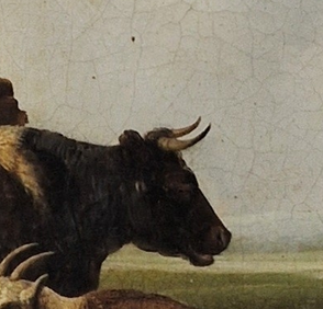 Dutch Oil on Canvas Dated 1844 Pastoral Scene