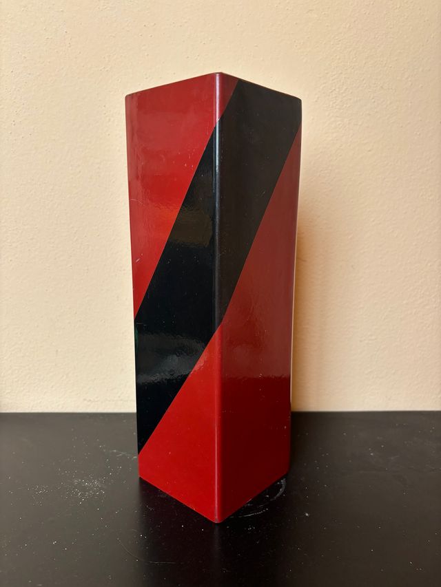 Japanese Red and Black Lacquer Vase