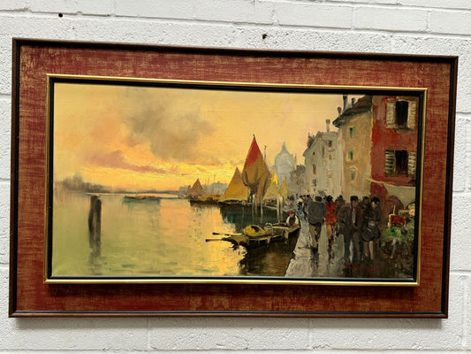 Post Impressionist Mid Century Italian School Venice Scene