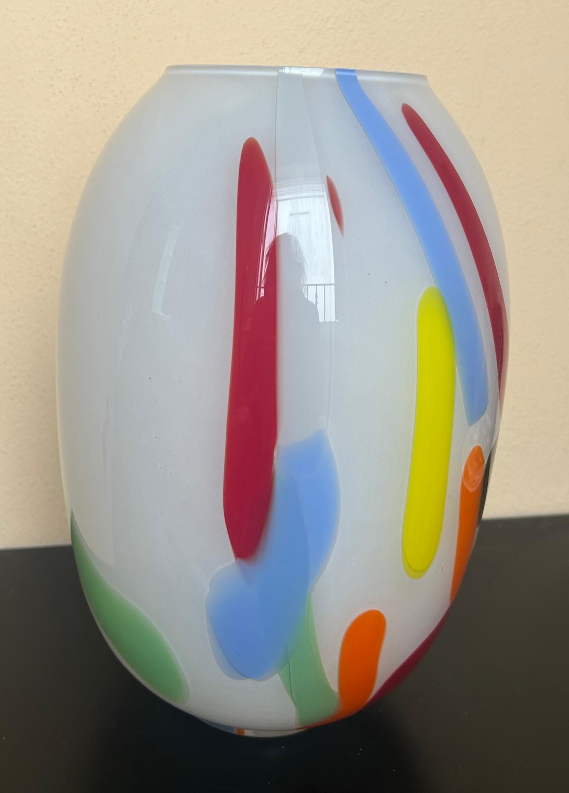 "Confetti" Murano Hand Blown Glass Vase, Italy, 1970's