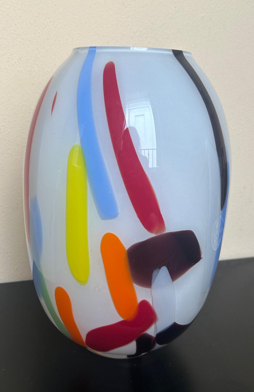 "Confetti" Murano Hand Blown Glass Vase, Italy, 1970's