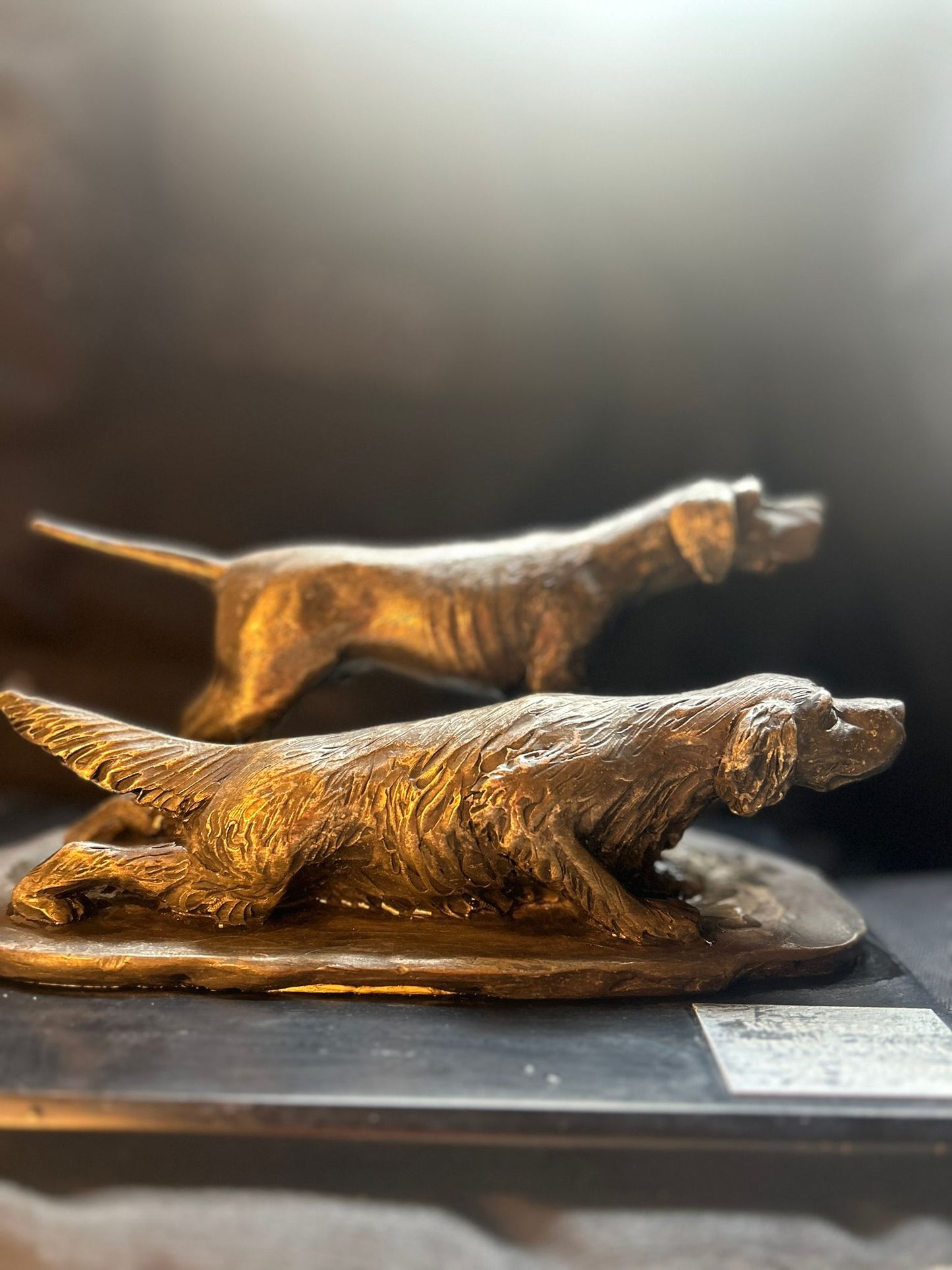 20th Century Spelter Sculpture of a Labrador Retreiver and a Setter