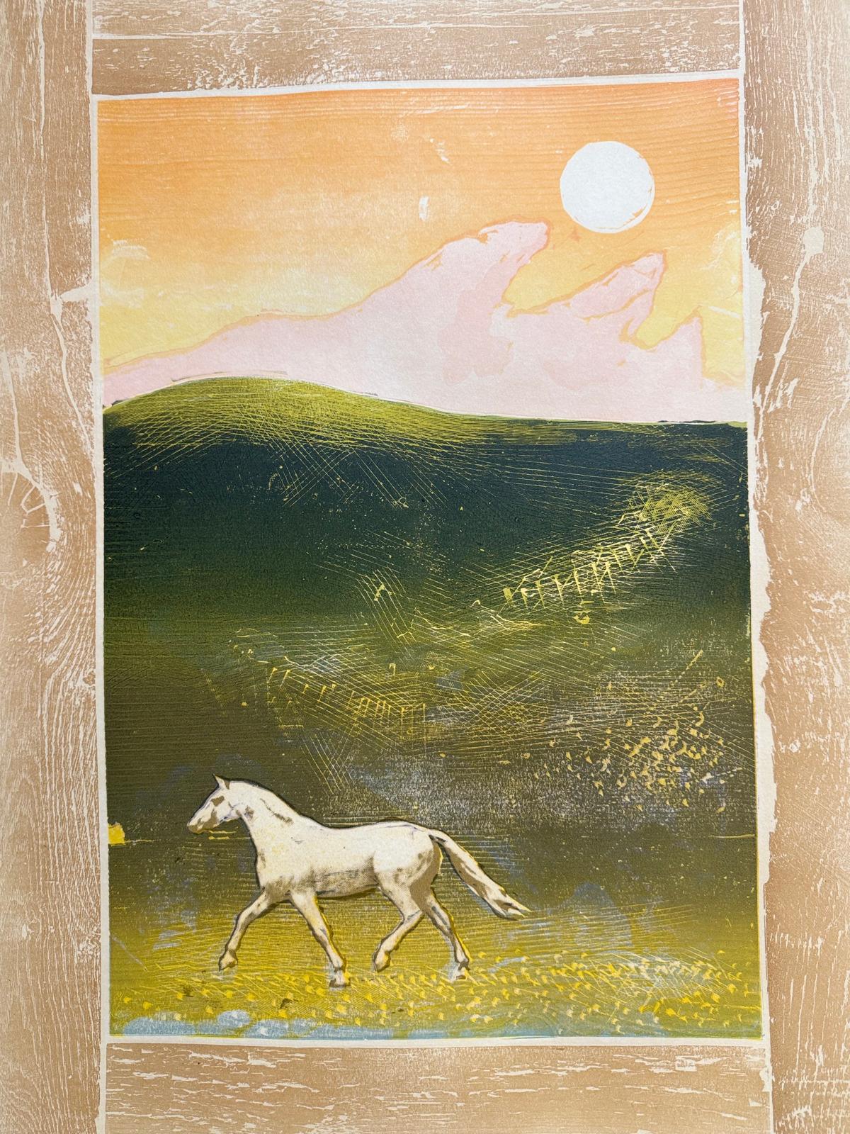 White Horse Lithograph by Michael Rothenstein