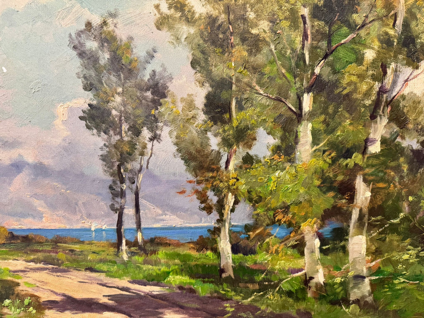 ILIO GIANNACCINI 1897-1968 LARGE ITALIAN OIL PAINTING LANDSCAPE AMALFI COAST