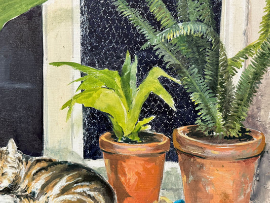 Cat Amongst The Flower Pots by Brian Wilson