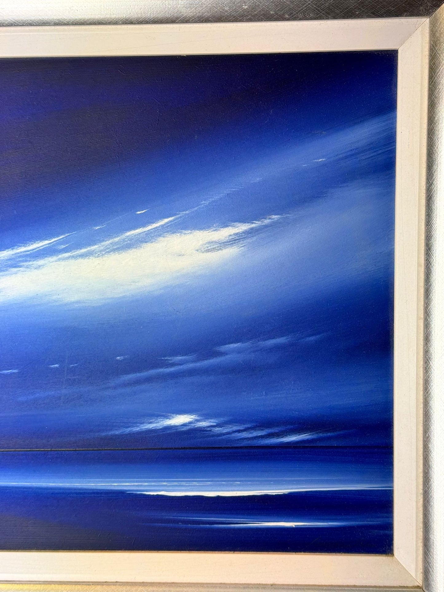 JONATHAN SHAW XX, ORIGINAL OIL PAINTING SKYLINE BLUE SKIES SIGNED FRAMED