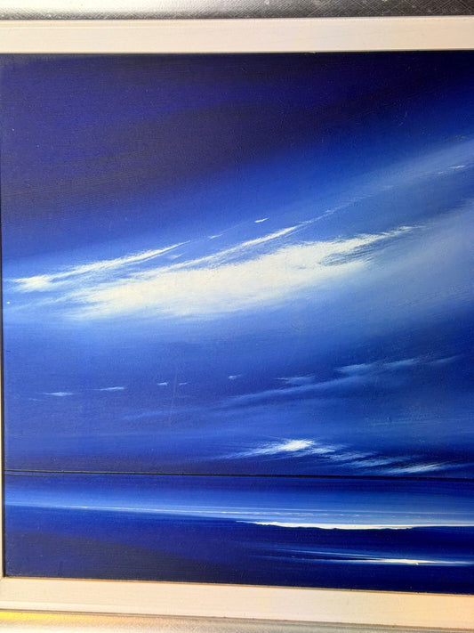 JONATHAN SHAW XX, ORIGINAL OIL PAINTING SKYLINE BLUE SKIES SIGNED FRAMED