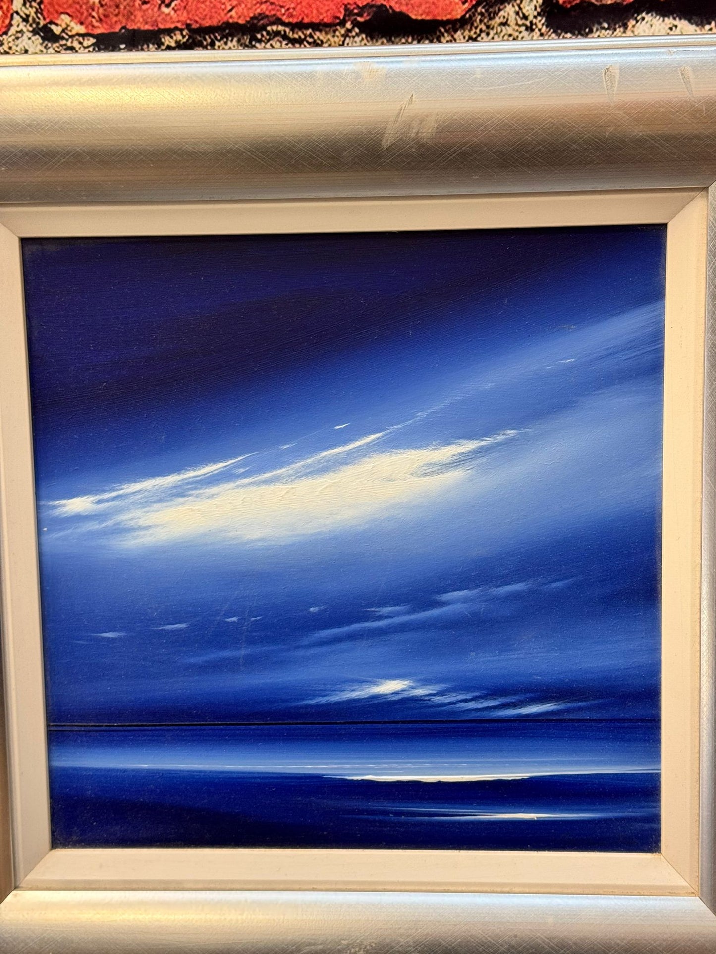 JONATHAN SHAW XX, ORIGINAL OIL PAINTING SKYLINE BLUE SKIES SIGNED FRAMED