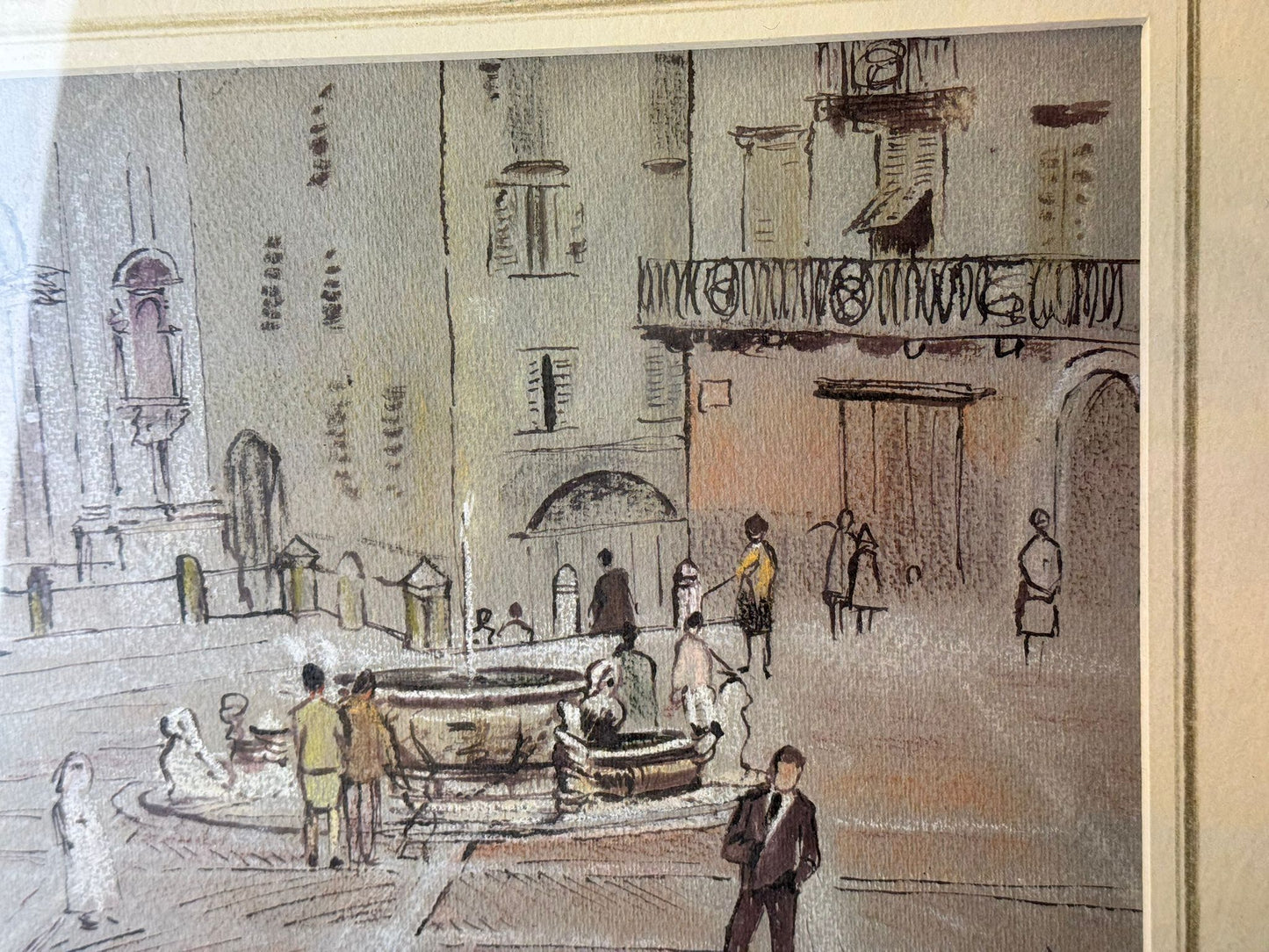 HERMIONE HAMMOND 1910-2005 ORIGINAL SIGNED WATERCOLOUR PAINTING MILAN ITALY