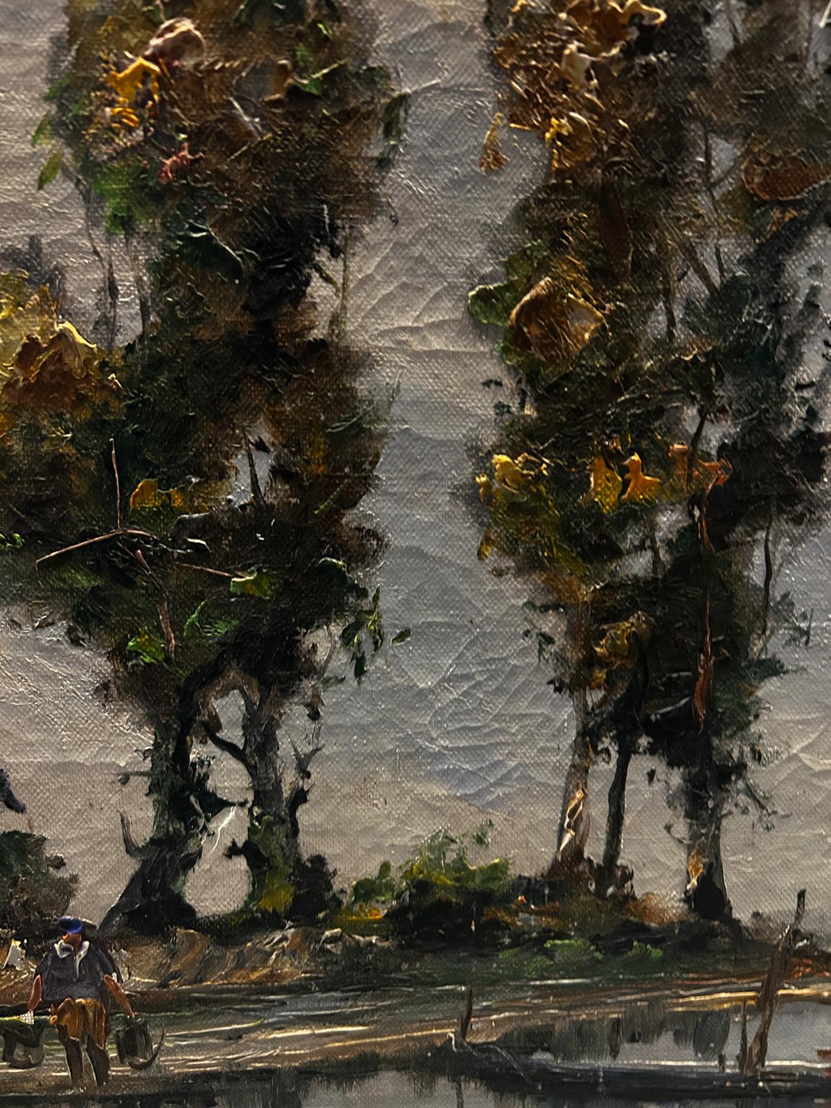 MARCEL ABOUGIT, 1886 French River Scene