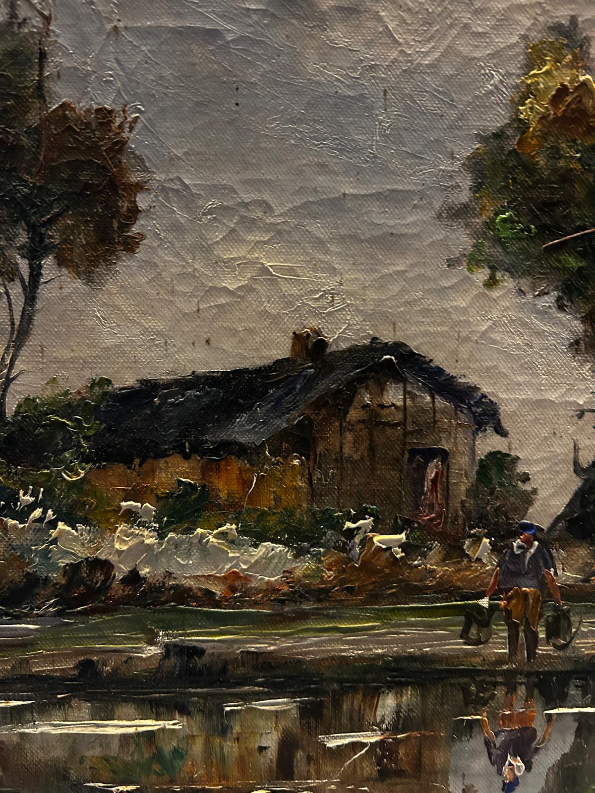 MARCEL ABOUGIT, 1886 French River Scene