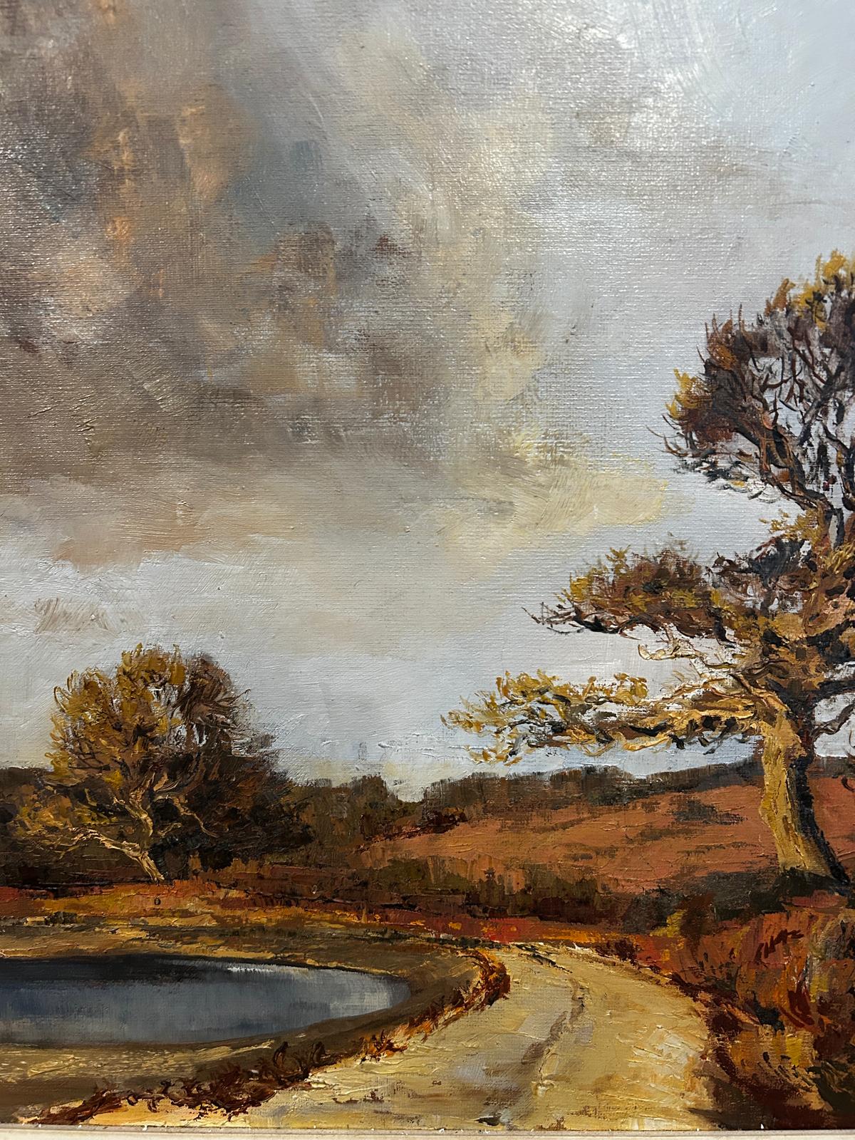 "Stomr Cloud" Mid Century Landscape Oil Painting by Jessica Bohannan Framed