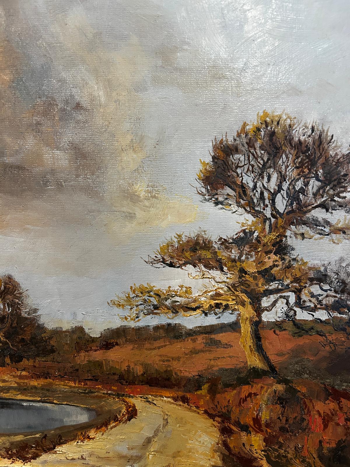 "Stomr Cloud" Mid Century Landscape Oil Painting by Jessica Bohannan Framed