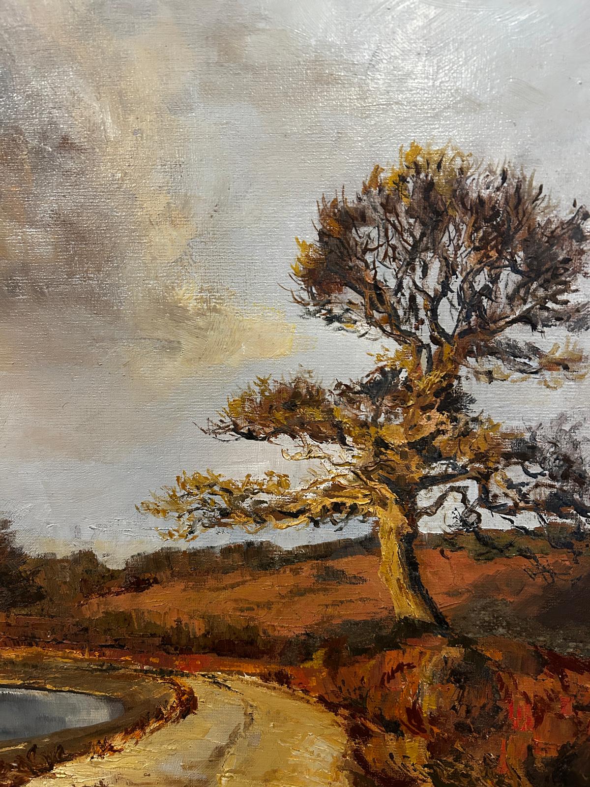 "Stomr Cloud" Mid Century Landscape Oil Painting by Jessica Bohannan Framed