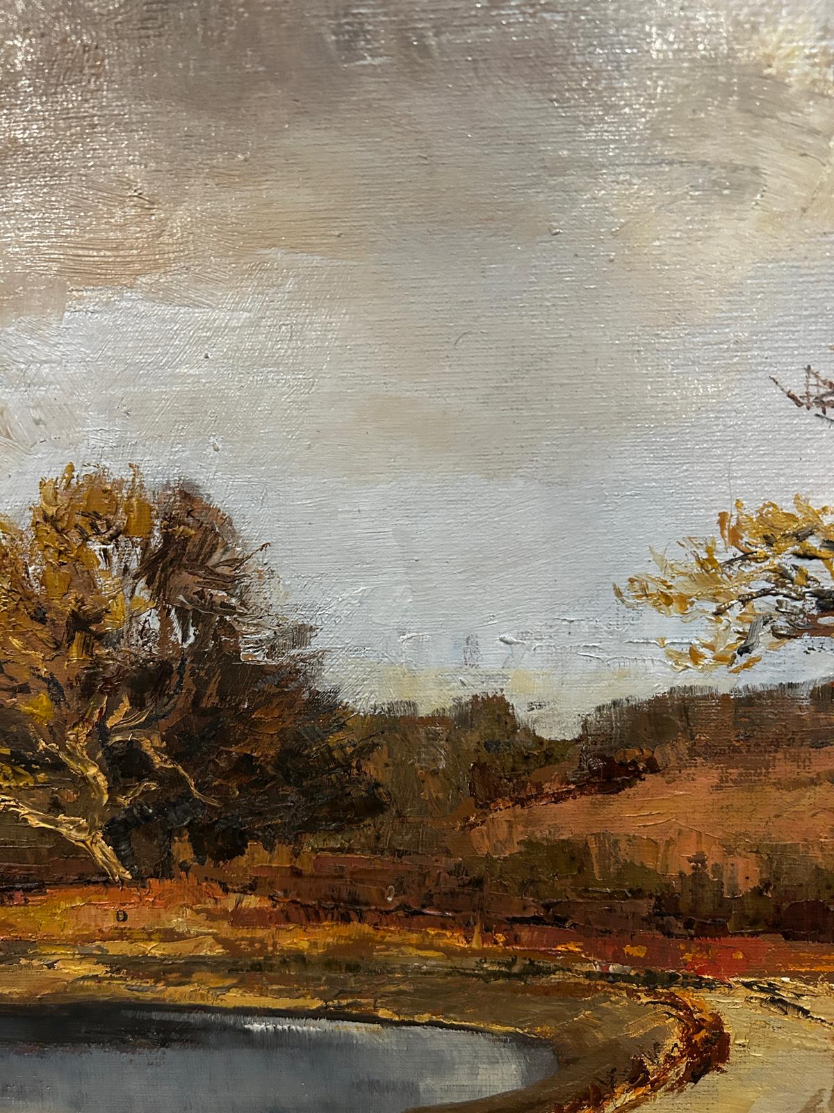 "Stomr Cloud" Mid Century Landscape Oil Painting by Jessica Bohannan Framed