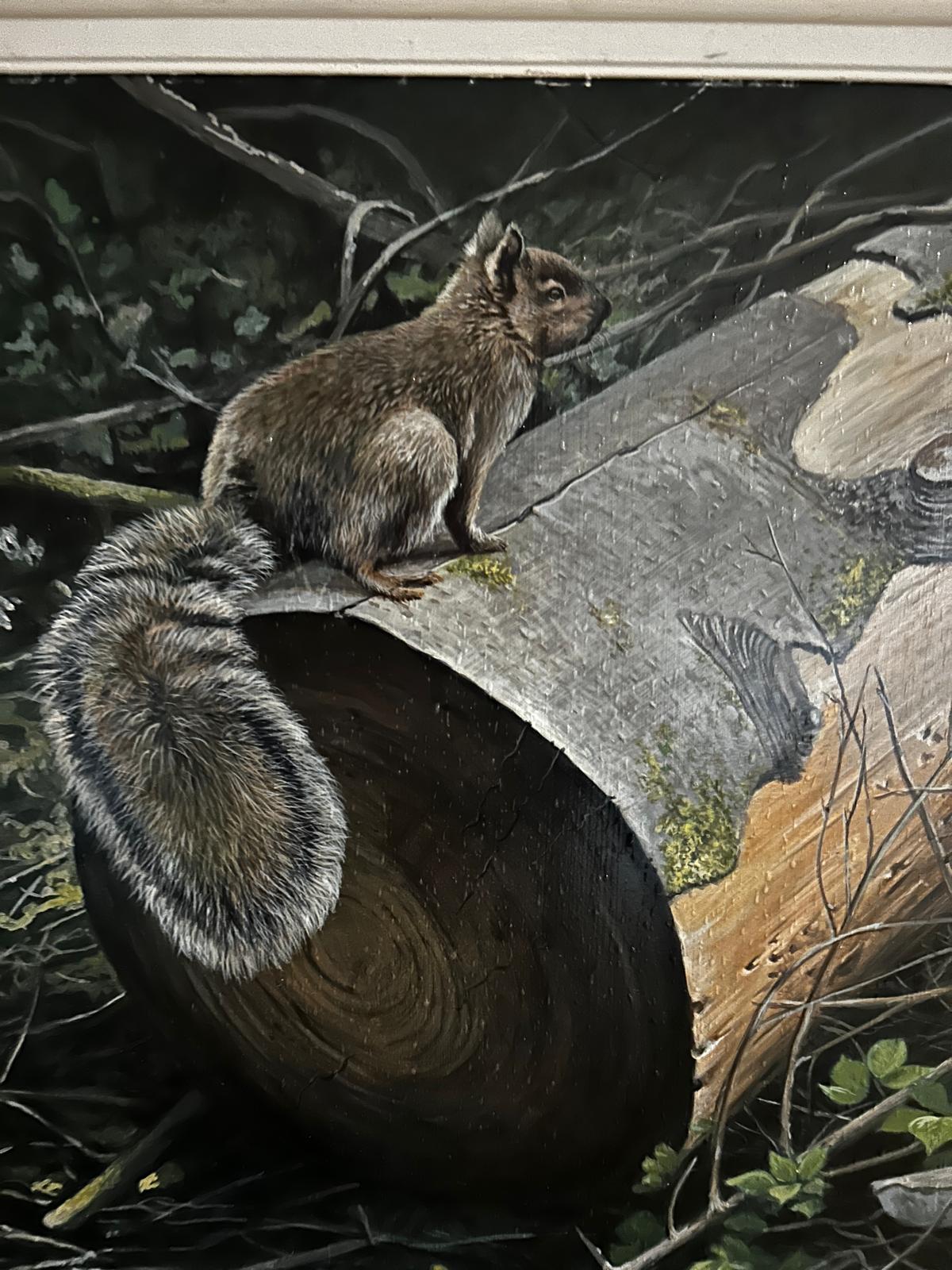 John Wachorn oil Painting of a Woodland Squirrel
