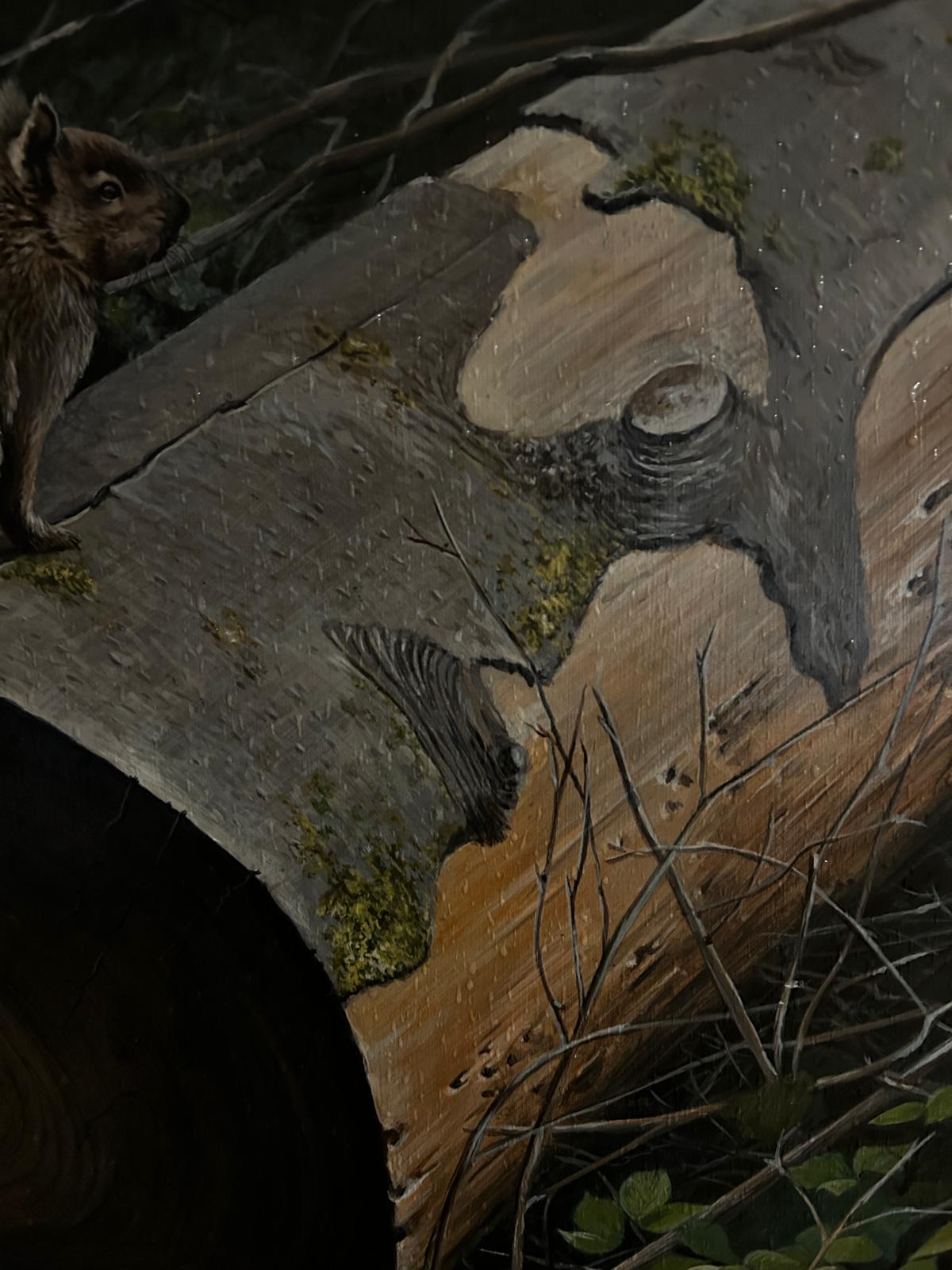 John Wachorn oil Painting of a Woodland Squirrel