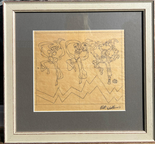 Robert Williams’ sketch for “The Zombie Mystery Paintings”