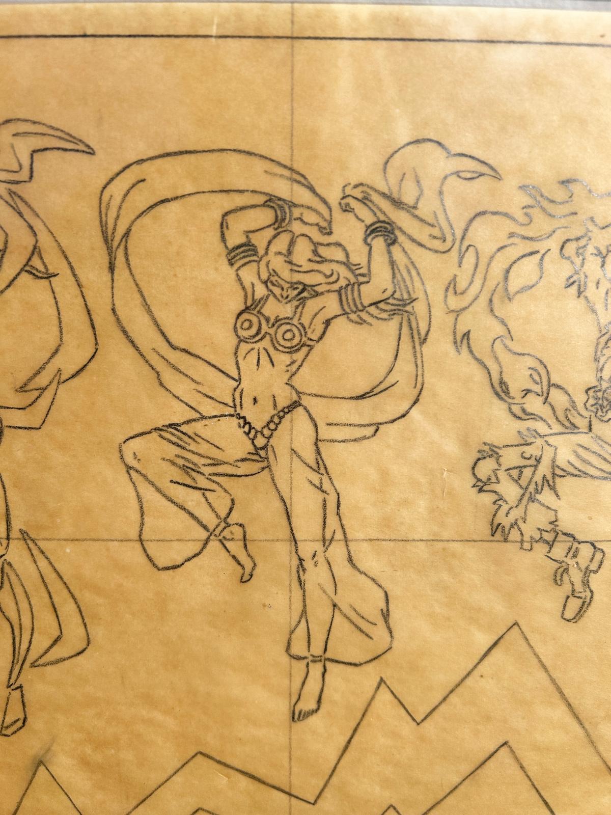 Robert Williams’ sketch for “The Zombie Mystery Paintings”