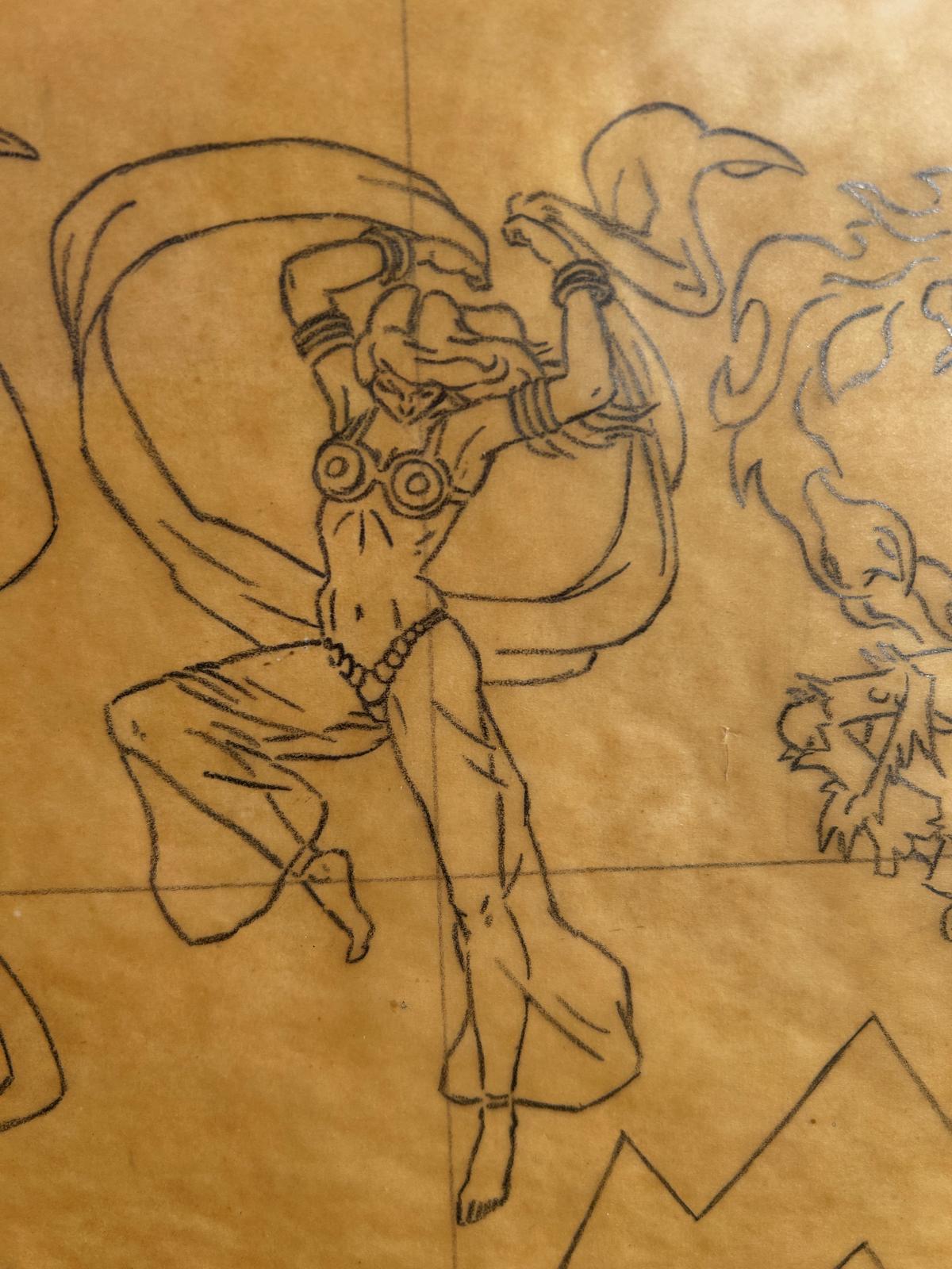 Robert Williams’ sketch for “The Zombie Mystery Paintings”