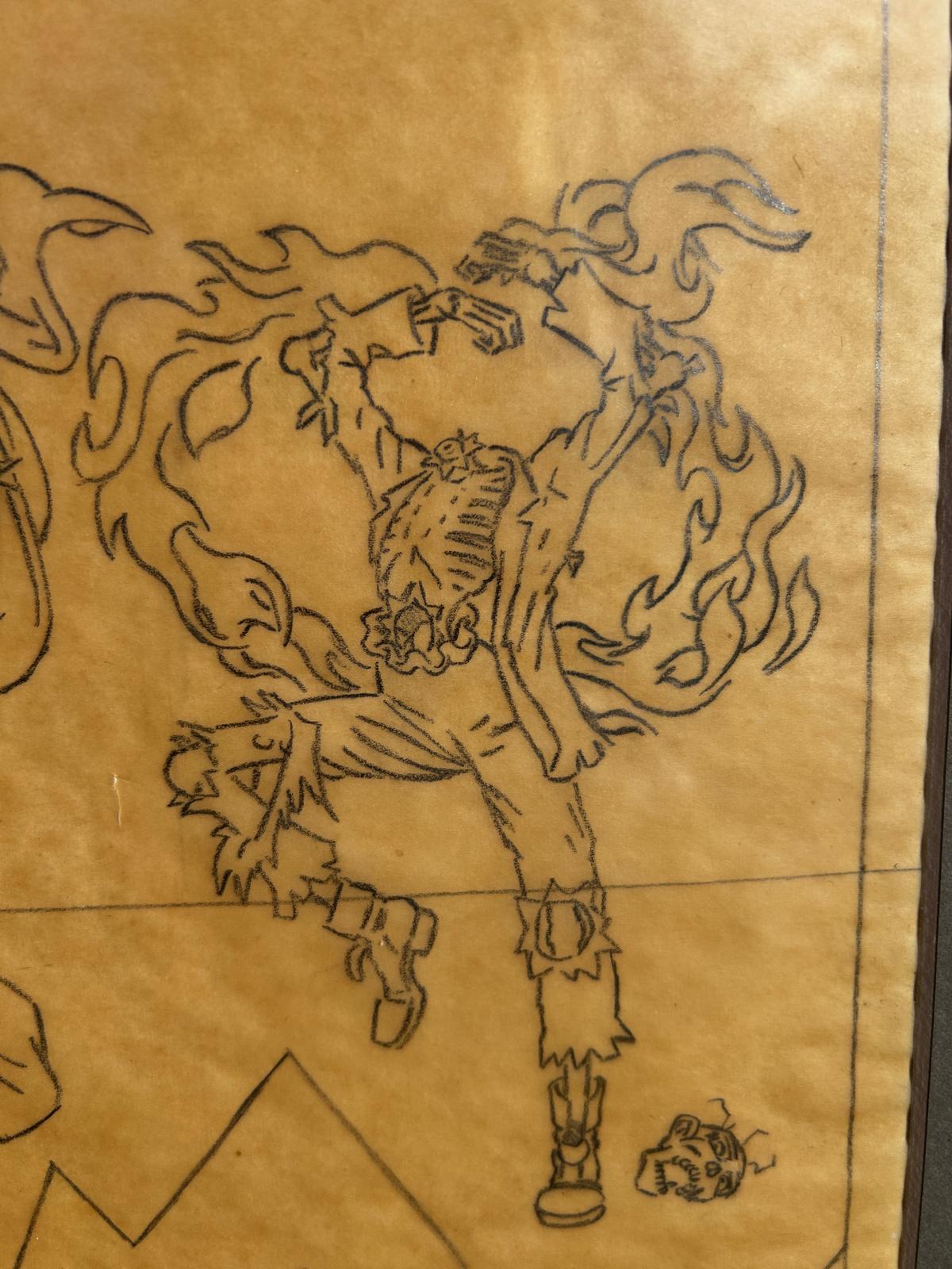 Robert Williams’ sketch for “The Zombie Mystery Paintings”