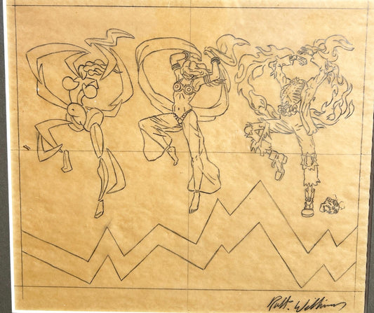 Robert Williams’ sketch for “The Zombie Mystery Paintings”