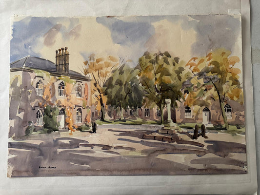 Angus Rands  Yorkshire Village  Water colour on paper c1960s