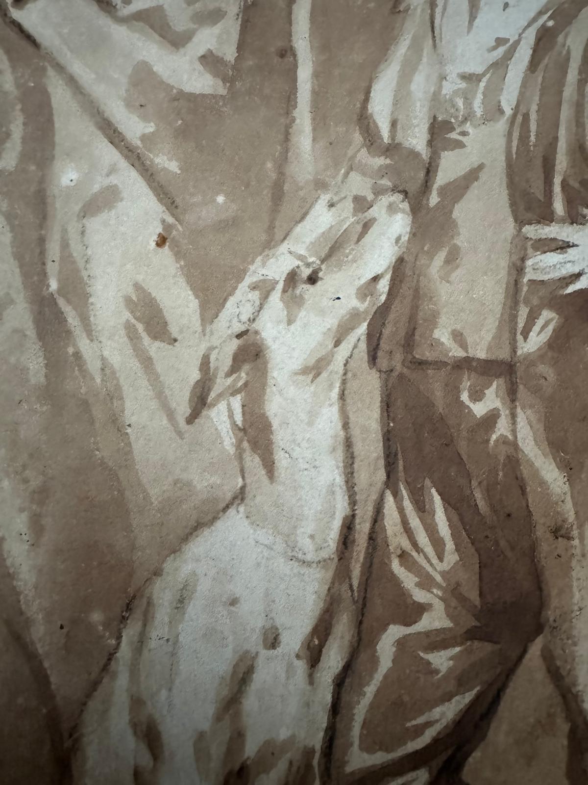 OLD MASTER DRAWING 17TH CENTURY ANTHONY VAN DYKE? - LAID ONTO BACKING SHEET