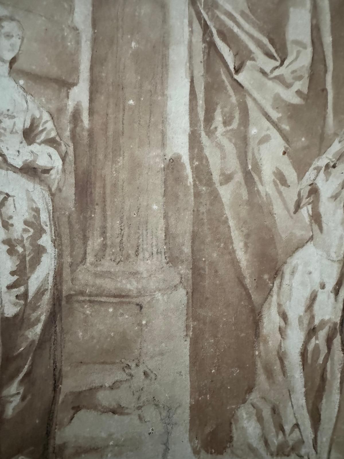 OLD MASTER DRAWING 17TH CENTURY ANTHONY VAN DYKE? - LAID ONTO BACKING SHEET