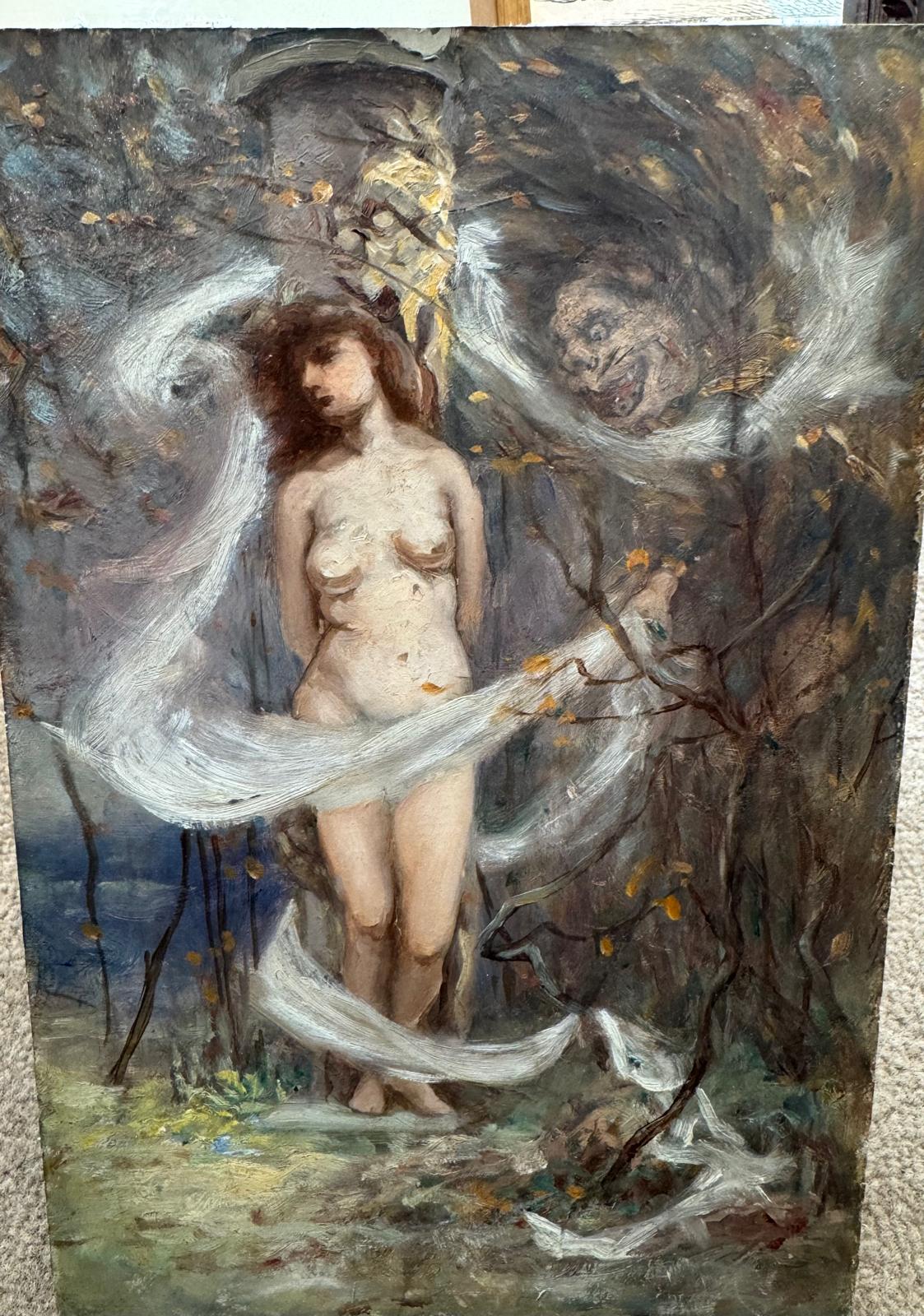 Late 19th Century Oil on Board Study for Possibly 'Will o the Wisp'