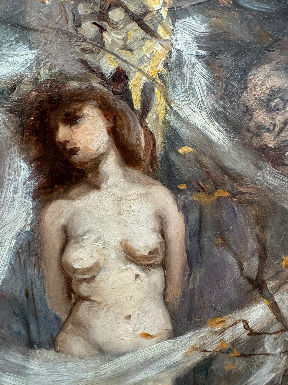 Late 19th Century Oil on Board Study for Possibly 'Will o the Wisp'