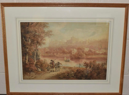 HUGH GRECIAN WILLIAMS 1773-1829 'WINDSOR CASTLE FROM THE RIVER' 1818 WATERCOLOUR