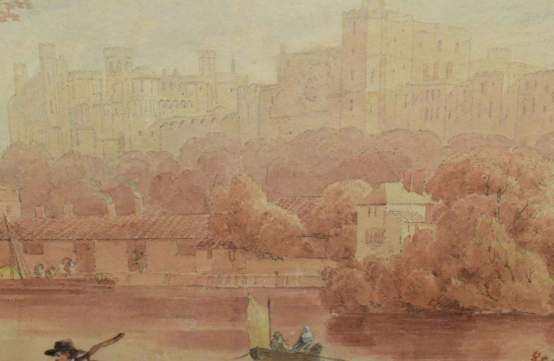 HUGH GRECIAN WILLIAMS 1773-1829 'WINDSOR CASTLE FROM THE RIVER' 1818 WATERCOLOUR