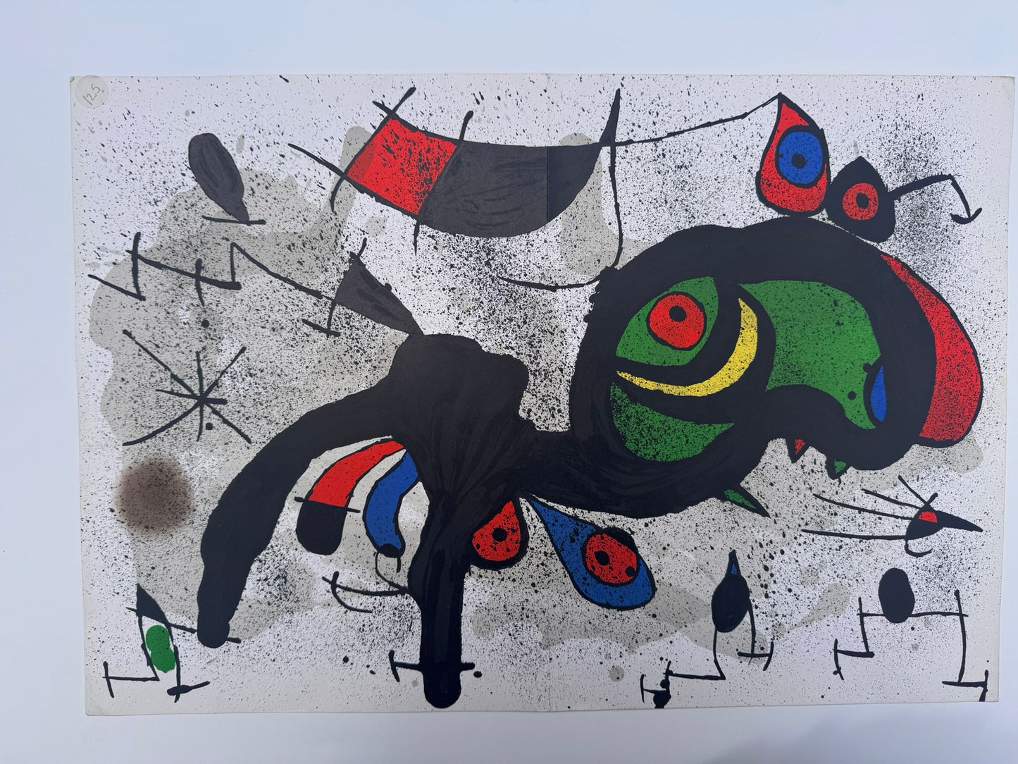 Miro Lithograph 1971 "Le Belier Fleuri" from Derrier Le Miroir, Paris