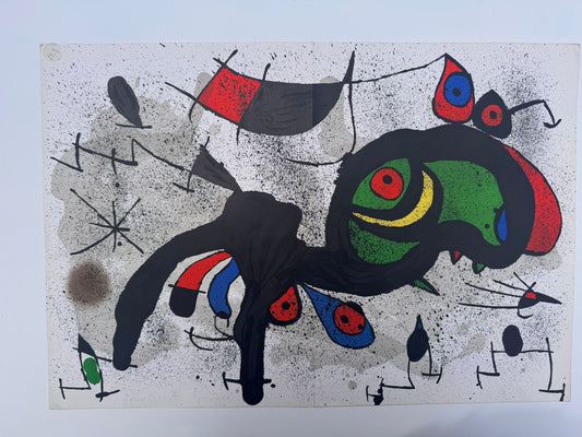 Miro Lithograph 1971 "Le Belier Fleuri" from Derrier Le Miroir, Paris