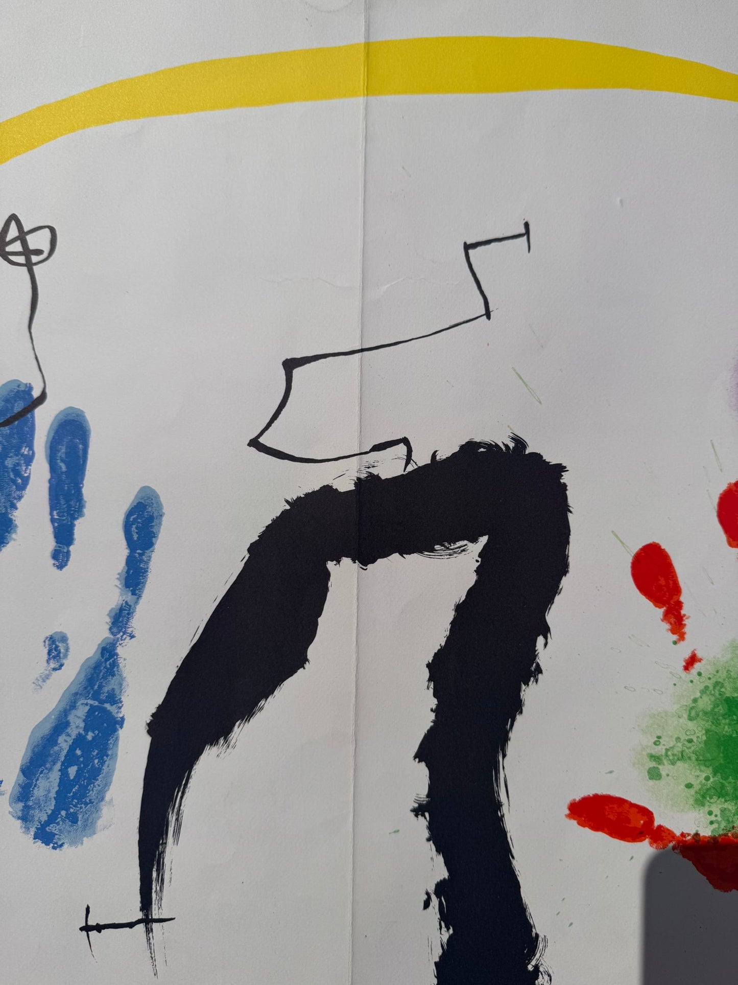 Miro, Jean. "Le Mains" Lithograph in colours. Published in 1971