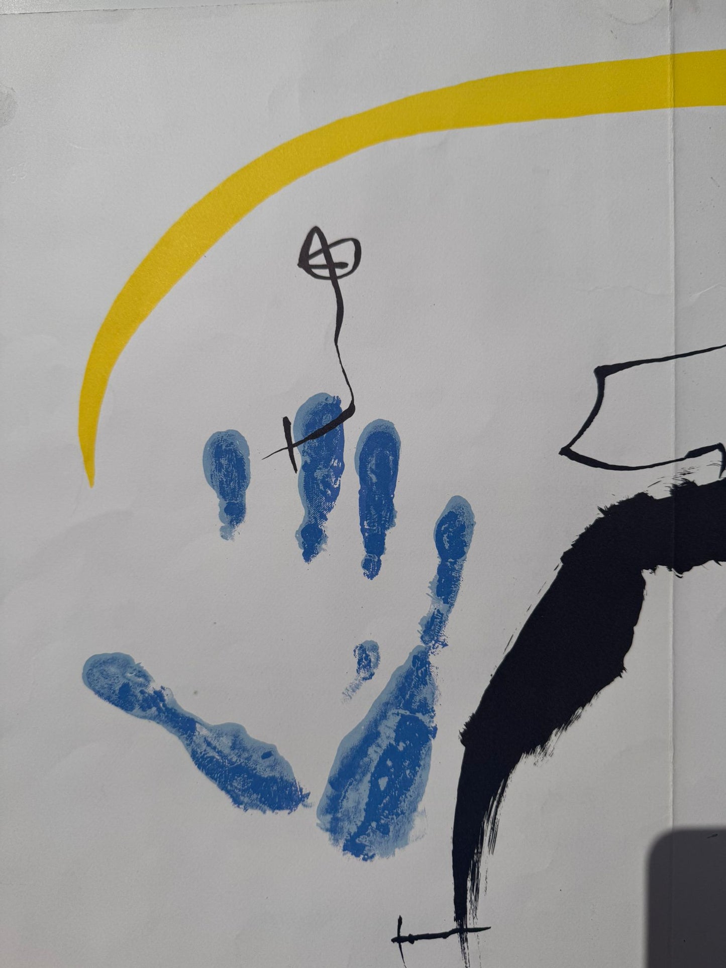 Miro, Jean. "Le Mains" Lithograph in colours. Published in 1971