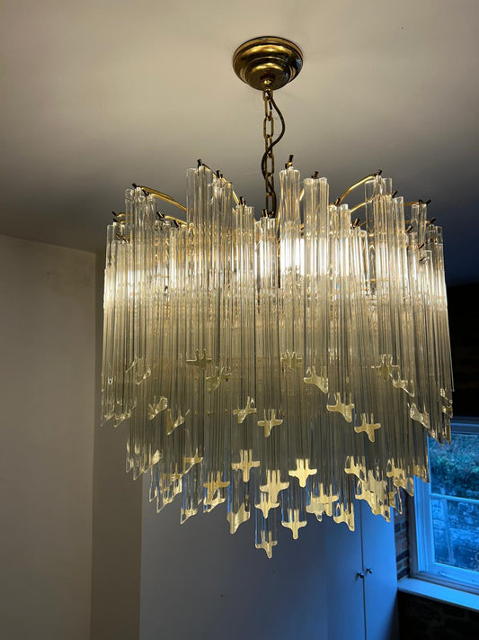 C1980's Six-Tier Murano Crystal Italian Chandelier