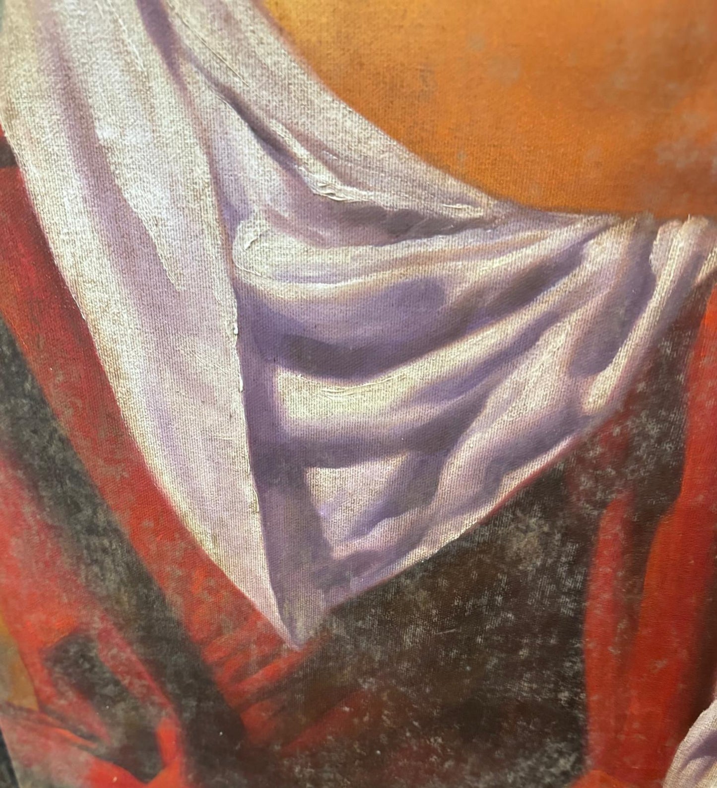 Woman Playing a Lute Oil on Canvas Tomasz Rut, Poland 1961-