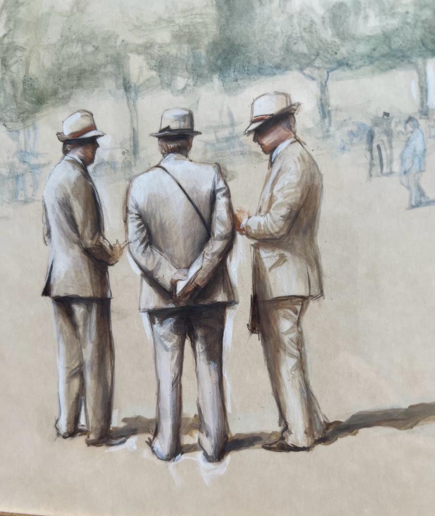Three Men of the Turf by Nicholas Tolley B1958