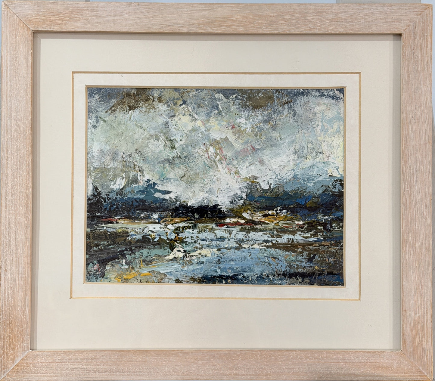 ANDREW HOOD b.1964 SIGNED ACRYLIC PAINTING UPPER LOCH TORRIDON
