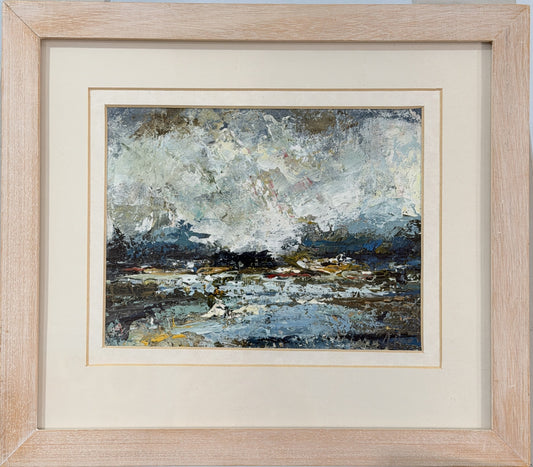 ANDREW HOOD b.1964 SIGNED ACRYLIC PAINTING UPPER LOCH TORRIDON