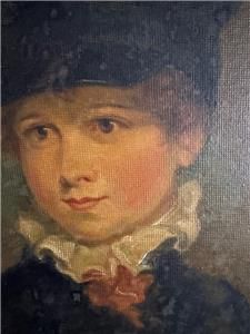 C1830S OIL ON CANVAS PORTRAIT OF A YOUNG BOY - PROVENANCE FROST AND REED (LABEL)