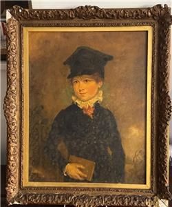 C1830S OIL ON CANVAS PORTRAIT OF A YOUNG BOY - PROVENANCE FROST AND REED (LABEL)