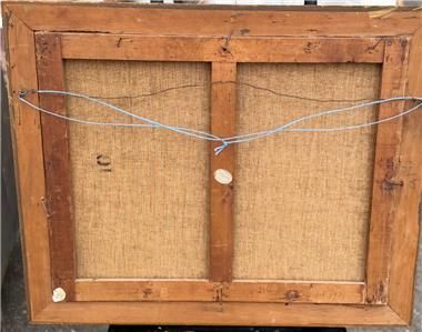 FRANCOIS NARDI 1861 - 1936 OIL ON CANVAS SAILING VESSEL WITH REGATTA IN DISTANCE