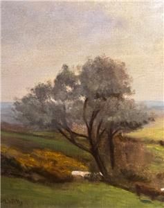 EDWARD FRANCIS WELLS 1876 - 1952 LANDSCAPE IMPRESSIONIST C1900 OIL ON CANVAS